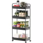 Organizzatore Carrello Portaoggetti a 4 Livelli con Ruote - Ideale per Cucina, Bagno e Camera