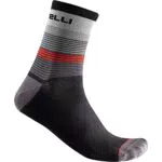 Castelli SCIA 12 Calzini Unisex - Grigio Scuro - Rosso - Nero