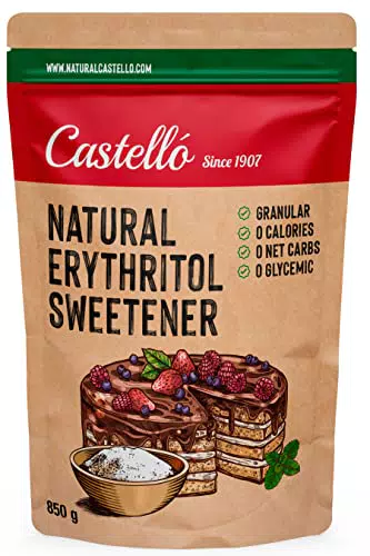Castello Eritritolo Dolcificante Naturale - Sostituto dello Zucchero Keto e Paleo - 0 Indice Glicemico