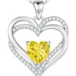 Collana Argento 925 con Cuore Birthstone per Donna - Regalo Gioielli Anniversario e Festa della Mamma