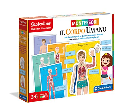 Clementoni Sapientino Montessori - Gioco educativo sul corpo umano - Made in Italy