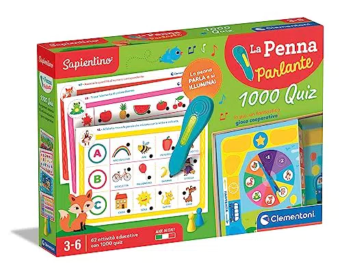 Clementoni Sapientino 1000 Quiz - Penna Interattiva per Gioco Educativo Elettronico