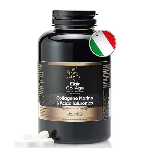Elisir CollAge: Integratore Marino con Collagene Idrolizzato, Acido Ialuronico, Vitamina C e Zinco