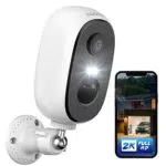 COOAU Telecamera Wi-Fi Esterno Sorveglianza Senza Fili Visione Notturna a Colori Movimento PIR Audio Bidirezionale Sirena IP66