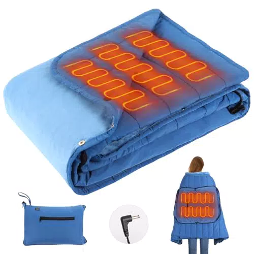 Coperta Elettrica Portatile Cootway con 3 Livelli di Riscaldamento
