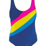 Costume da Bagno Intero con Volant per Bambine e Ragazze con Scollo a V e Incrocio Posteriore - Marca XYZ