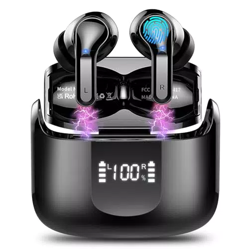Cuffie Bluetooth Brand - Auricolari Bluetooth Driver Dinamico HiFi Stereo con Cancellazione Rumore IP7 Impermeabile