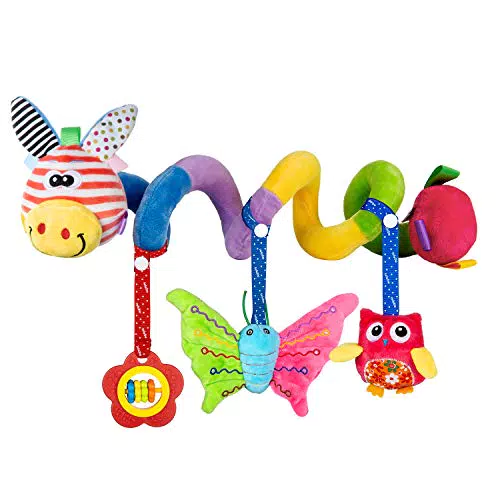 Shine Spirale Passeggino a Sonaglio Educativo Peluche per Neonato Bambini (Giraffa)
