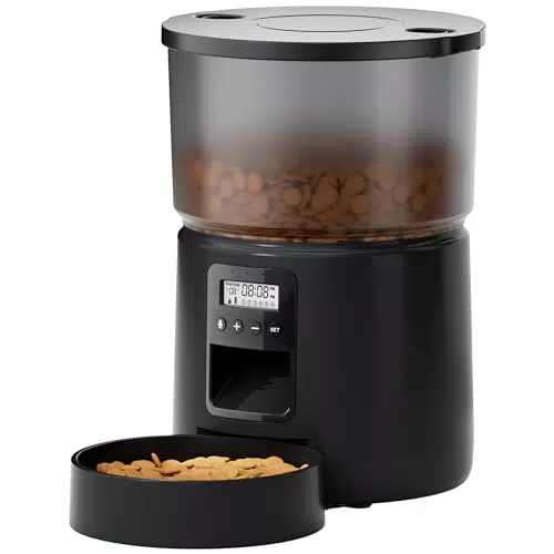 Dispenser Automatico Cibo Gatti con Timer Programmabile - 1-6 Pasti al Giorno