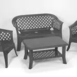 Set da Esterno Dmora: Poltrone, Panchina e Tavolino da Giardino