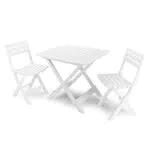 Set da Esterno Dmora con 2 Sedie e 1 Tavolo - Prodotto Made in Italy