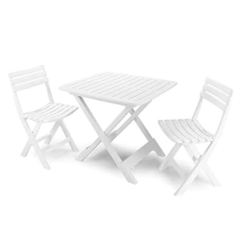 Set da Esterno Dmora con 2 Sedie e 1 Tavolo - Prodotto Made in Italy