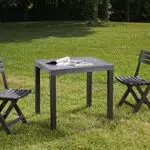 Dmora - Set Salotto da Esterno Ortisei con Tavolo e Sedie Pieghevoli