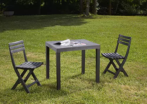 Dmora - Set Salotto da Esterno Ortisei con Tavolo e Sedie Pieghevoli