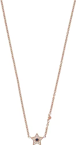 Emporio Armani Collana Da Donna Sentimental, Lunghezza Totale: 400+70mm Catena Regolabile Dimensioni Ciondolo: 10X10mm Collana In Acciaio Inox Oro Rosa