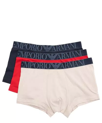 Emporio Armani Boxer Uomo in Cotone Elasticizzato con Fascia Logo Lucida