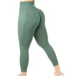 Erleecy Leggins Sportivi Donna Push Up Capri Alti Vita Yoga Seamless Pantacollant Fitness Gym