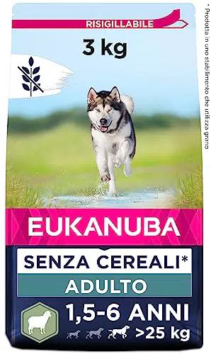 Eukanuba Grain Free Cibo per Cani Adulti di Taglia Grande al Gusto di Agnello