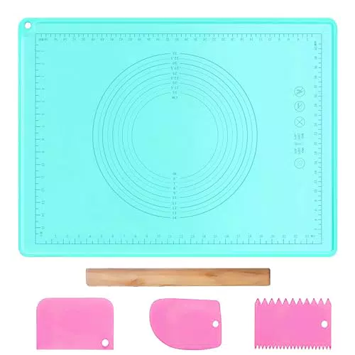 Tappetino per impastare in silicone 70 * 50cm - Antiscivolo da cucina con misurazione