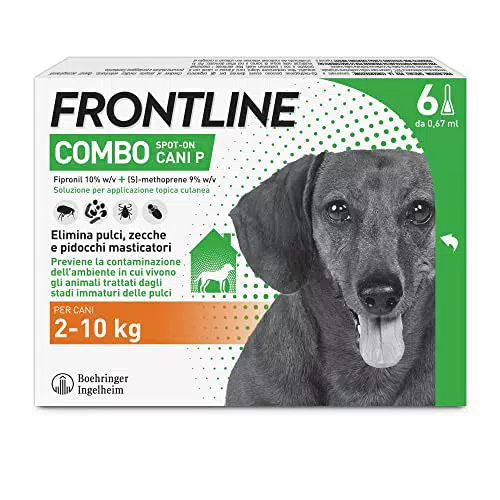 Frontline Combo - Antiparassitario per Cani e Cuccioli - Protezione Duratura da Pulci e Zecche