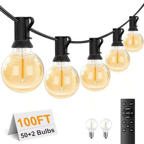 Catena Luminosa da Esterno G40 con Telecomando e Timer - Luci LED per Decorazioni Giardino e Feste