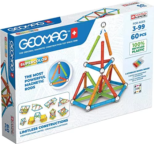 Geomag - Costruzioni Magnetiche per Bambini dai 3 Anni - 100% Plastica Riciclata - Prodotto in Svizzera