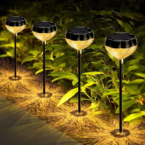 Lampade Solari Gindoly da Giardino Esterno con Luce Calda e RGB, Impermeabili IP65