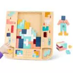 Glovios Giocattoli Montessoriani in Legno: Gioco della Torre 3 in 1 con Puzzle Cubo