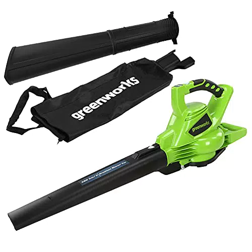 Greenworks GD40BV Aspiratore Soffiatore a Batteria con Motore Brushless e Sacco di Raccolta da 45L