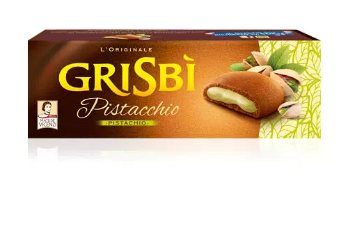 Grisbì Crema Pistacchio - Biscotti Ripieni di Morbida Crema al Pistacchio