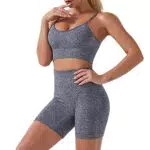 Hanerdun Set Abbigliamento Sportivo Senza Cuciture: Leggings Yoga Vita Alta e Reggiseno Sportivo