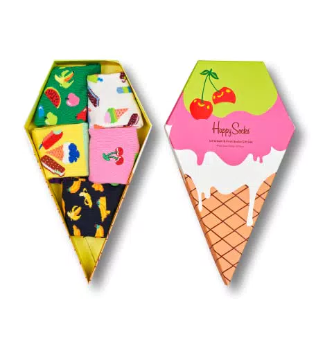 Happy Socks Set di Calzini per Bambini con Stampa Ice Cream & Fruits