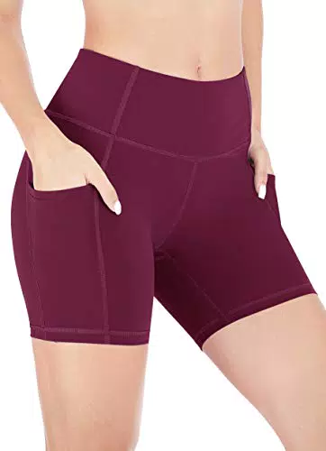 Heathyoga Pantaloncini Sportivi Donna Biker Shorts Estivi Alta Vita Opachi Cycling Allenamento con Tasche