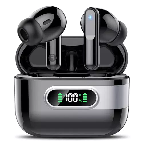 Cuffie Bluetooth Hendari 5.3 con 4 Mic, Wireless In Ear 42 Ore, Cancellazione Rumore IP7, Touch Control - iOS&Android
