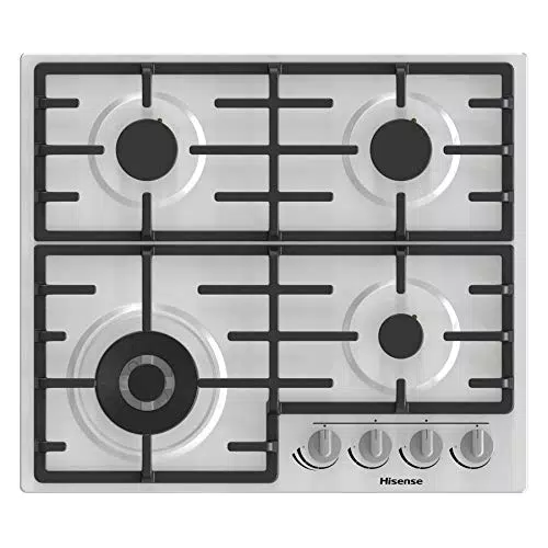 Hisense GM663XB Piano Cottura a Gas 4 Zone di Cottura e Bruciatore Wok Doppia Corona