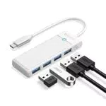ORICO Hub USB C 4 in 1 con Porte USB 3.0 per MacBook, Surface Pro, XPS - Bianco