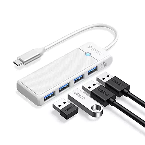 ORICO Hub USB C 4 in 1 con Porte USB 3.0 per MacBook, Surface Pro, XPS - Bianco