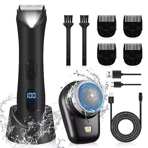 Rasoio Elettrico Corpo Uomo Ricaricabile con Luce LED Waterproof - Ideale per Inguine e Altro