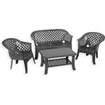 IPAE-PROGARDEN Set da Giardino con Sedie, Panchina e Tavolino