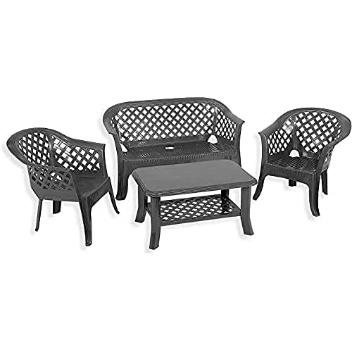 IPAE-PROGARDEN Set da Giardino con Sedie, Panchina e Tavolino