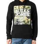 JACK & JONES Felpa con Cappuccio Jjpete Shape Sweat - Nero