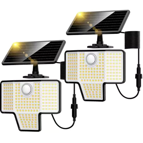 Kasonic Luci Solari Esterne a LED per Sicurezza: 3 Modalità, Resistente Intemperie, Garage e Cortile