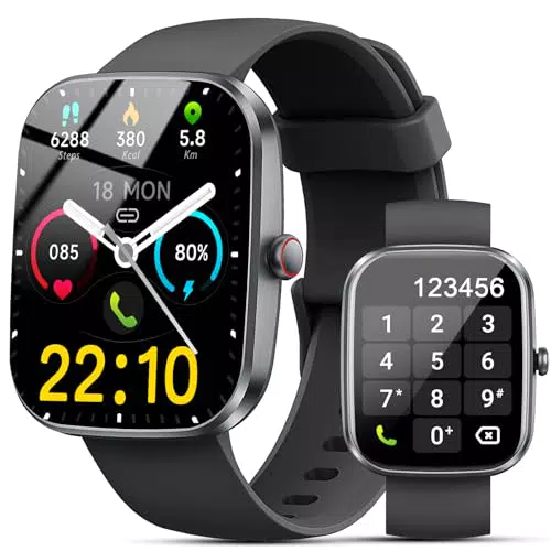 Smartwatch Kuizil Uomo Donna con Chiamate, Orologio Smartwatch con Cardiofrequenzimetro e Fitness Tracker, IP68 Impermeabile