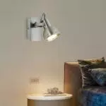LAMOTERN Lampada da Parete Orientabile - Applique Moderna per Interni - Nichel - GU10 - Senza Lampadina