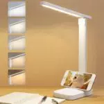 Lampada LED da Scrivania con Porta USB Ricaricabile - Pieghevole e Portatile - 5 Livelli di Luminosità