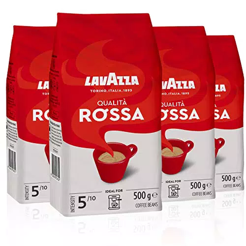 Lavazza Qualità Rossa Caffè in Grani Arabica e Robusta Intensità 5 Tostatura Media