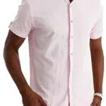 Leif Nelson Camicia in Lino da Uomo a Maniche Corte Misto Cotone - Vestibilità Regolare