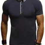 Maglietta uomo Leif Nelson LN1310 estiva, cotone, vestibilità aderente, colletto polo, maniche corte.