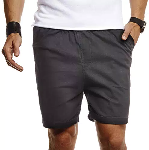 Leif Nelson Pantaloncini da Uomo Bermuda Cargo LN-8290 Nero