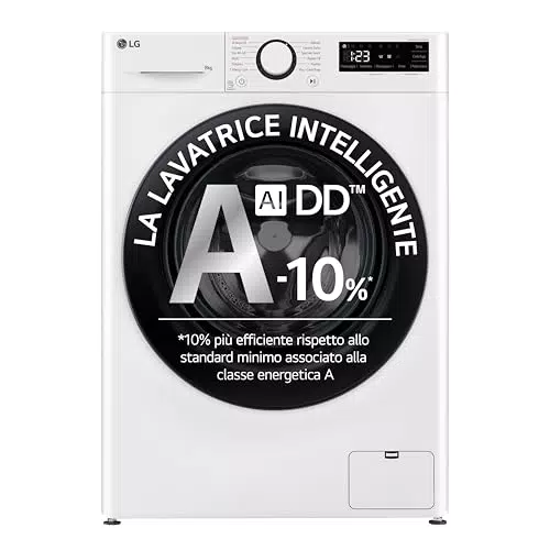 Lavatrice LG AI DD Serie R3 Slim a Carica Frontale 8kg - Classe A, 1200 giri, Lavaggio Vapore